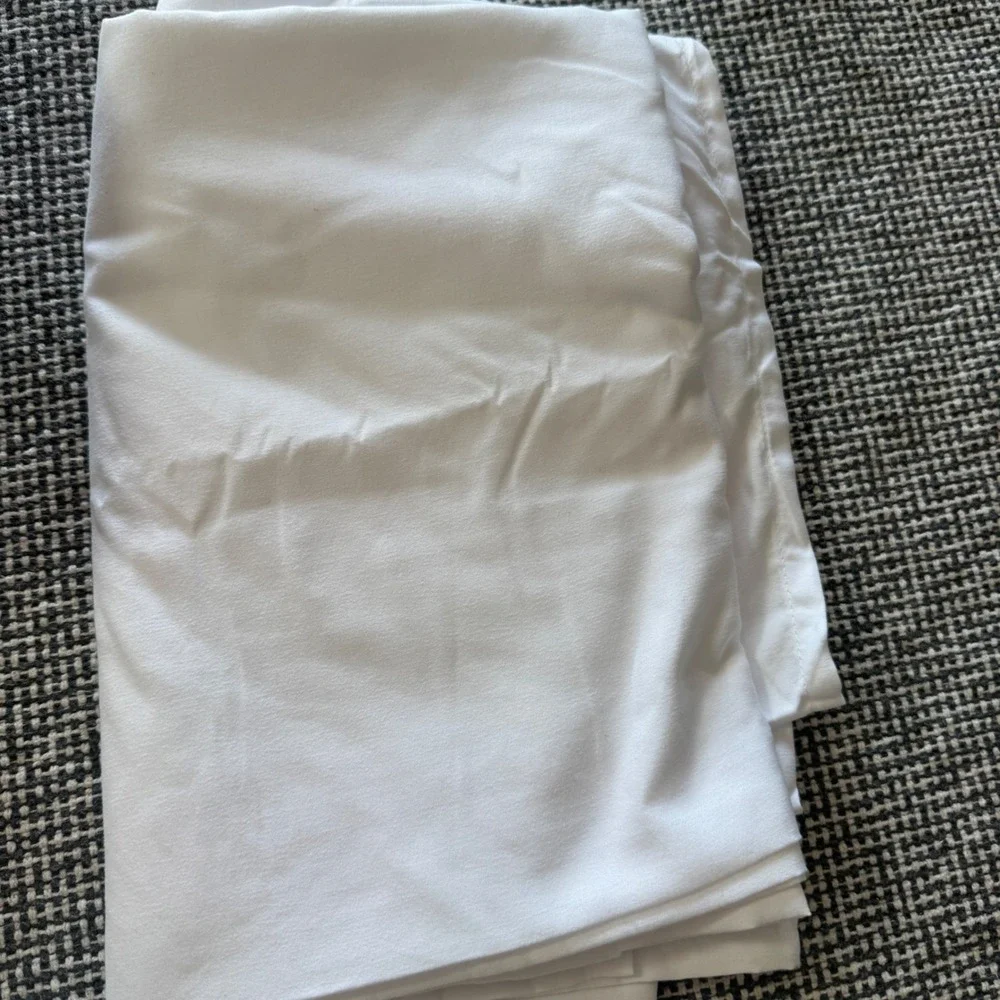 White Toddler Bed Sheet Set Fitted Flat Sheet and Pillowcase 3 Piece Set